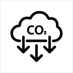 Carbon emissions reduction icon. Carbon emissions Sign. Vector illustration.