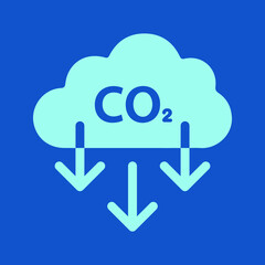 Carbon emissions reduction icon. Carbon emissions Sign. Vector illustration.