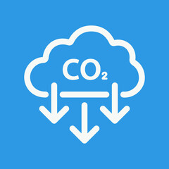 Carbon emissions reduction icon. Carbon emissions Sign. Vector illustration.