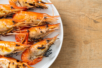 grilled river prawns or shrimps