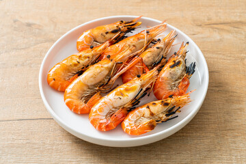 grilled river prawns or shrimps