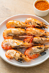 grilled river prawns or shrimps