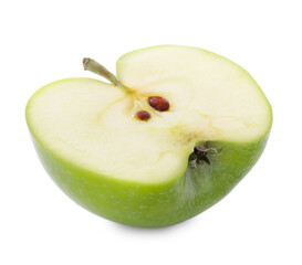 Half of juicy apple on white background