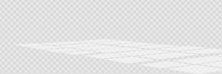 Overlay shadow effect. Transparent overlay window and blinds shadow. Realistic light effect of shadows and natural lighting on a transparent background. Vector illustration