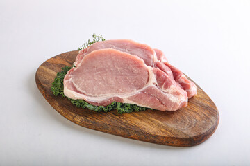 Raw pork loin for coocking