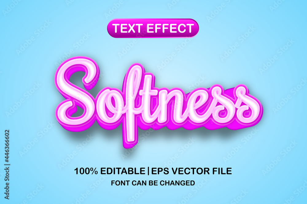 Wall mural softness 3d editable text effect