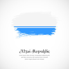 Brush stroke concept for Altai Republic national flag. Abstract hand drawn texture brush background