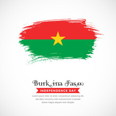 Brush stroke concept for Burkina Faso national flag. Abstract hand drawn texture brush background