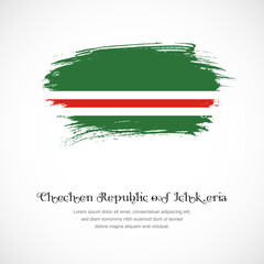Brush stroke concept for Chechen Republic of Ichkeria national flag. Abstract hand drawn texture brush background
