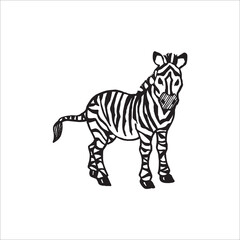 Zebra Logo Design. white animal with black stripes template.