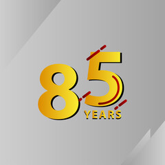 85 Years Anniversary Celebration Vector Template Design Illustration