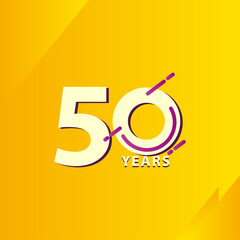 Fototapeta na wymiar 50 Years Anniversary Celebration Vector Template Design Illustration