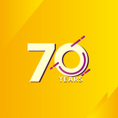 Fototapeta na wymiar 70 Years Anniversary Celebration Vector Template Design Illustration