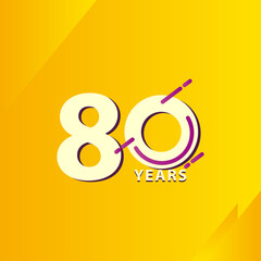 Plakat 80 Years Anniversary Celebration Vector Template Design Illustration