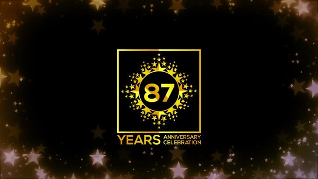 Happy Celebrating of ,   87  Years Anniversary Moments Couple, invitation Mixer Gold color Star logo Videos