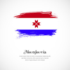 Brush stroke concept for Mordovia national flag. Abstract hand drawn texture brush background