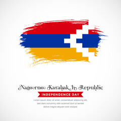 Brush stroke concept for Nagorno-Karabakh Republic national flag. Abstract hand drawn texture brush background