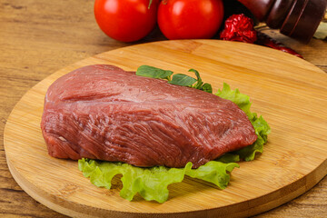 Raw beef piece for cooking