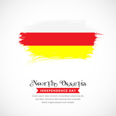 Brush stroke concept for North Ossetia national flag. Abstract hand drawn texture brush background