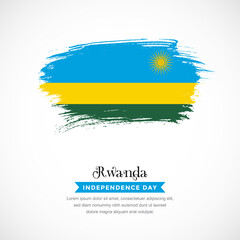 Brush stroke concept for Rwanda national flag. Abstract hand drawn texture brush background