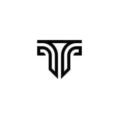 t initial law logo design vector template