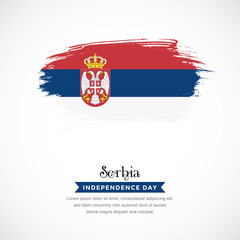 Brush stroke concept for Serbia national flag. Abstract hand drawn texture brush background