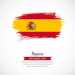 Brush stroke concept for Spain national flag. Abstract hand drawn texture brush background