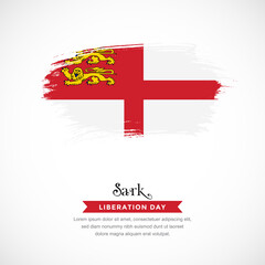 Brush stroke concept for Sark national flag. Abstract hand drawn texture brush background