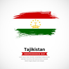 Brush stroke concept for Tajikistan national flag. Abstract hand drawn texture brush background