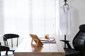 Modern doctor's workplace in stylish office. Interior design