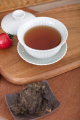 Brewed gaiwan tea dark tea tea soup