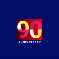 90 Years Anniversary Celebration Vector Template Design Illustration