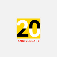 20 Years Anniversary Celebration Vector Template Design Illustration