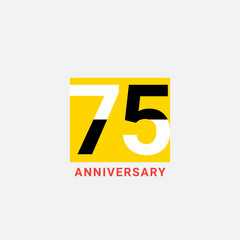 75 Years Anniversary Celebration Vector Template Design Illustration