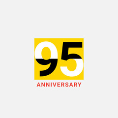 95 Years Anniversary Celebration Vector Template Design Illustration