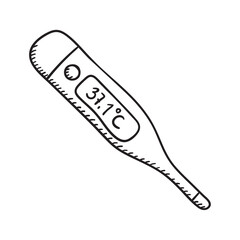 Electronic thermometer vector icon