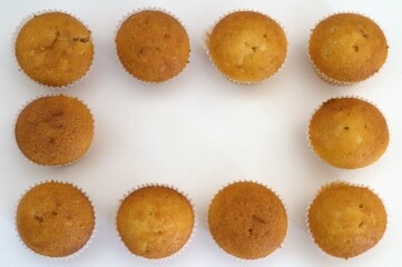 Cupcake frame on a white background