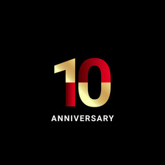 10 Years Anniversary Celebration Vector Template Design Illustration