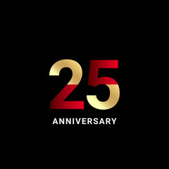 25 Years Anniversary Celebration Vector Template Design Illustration
