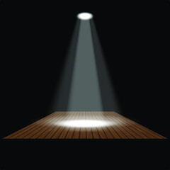 Vector image of spotlight illustration on black background
