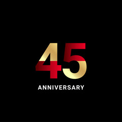 45 Years Anniversary Celebration Vector Template Design Illustration