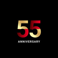 55 Years Anniversary Celebration Vector Template Design Illustration