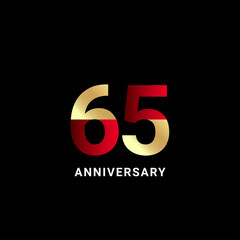 65 Years Anniversary Celebration Vector Template Design Illustration