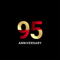 95 Years Anniversary Celebration Vector Template Design Illustration