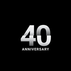 40 Years Anniversary Celebration Vector Template Design Illustration