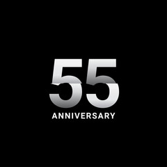 55 Years Anniversary Celebration Vector Template Design Illustration