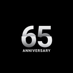 65 Years Anniversary Celebration Vector Template Design Illustration