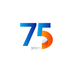 75 Years Anniversary Celebration Vector Template Design Illustration