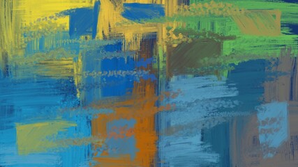 abstract background with strokes with blue, green, yellow, and brown color for background website, wallpaper, flyer, or postcard