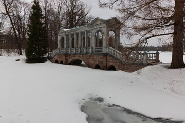 bridge in the park of the city of Pushkin